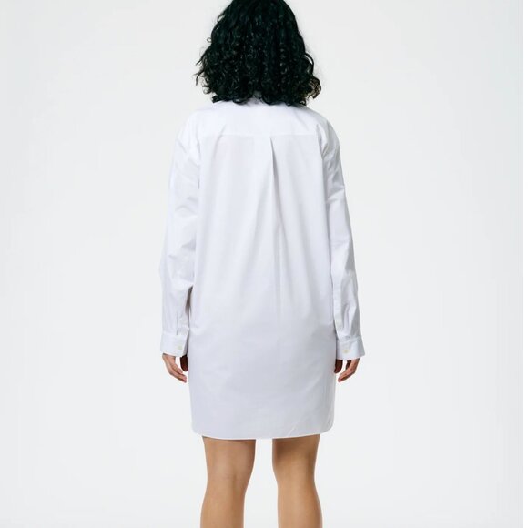 Tibi Eco Poplin Twisted Sleeve White Shirt Dress XS - Picture 7 of 13
